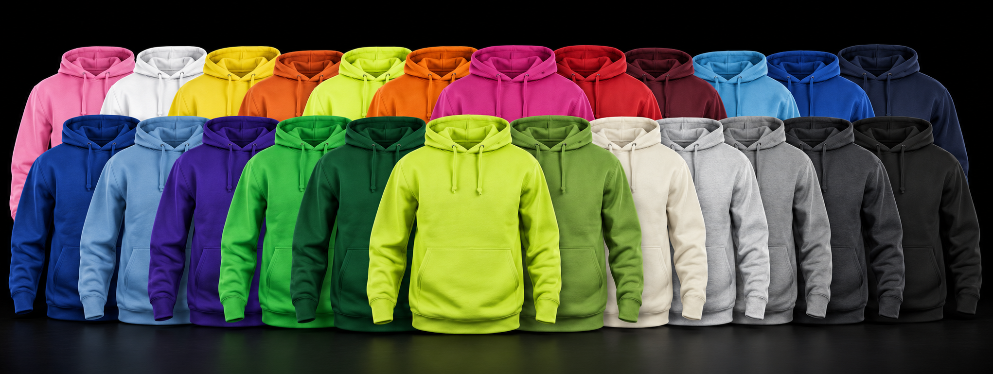 Stort fargeutvalg på hoodies og gensere